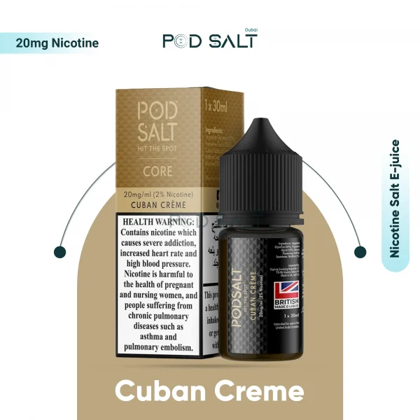 PodSalt SaltNic British Made Cuban Creme