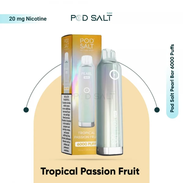 Pod Salt Pearl Bar 6000 Puffs Tropical Passion Fruit Flavor