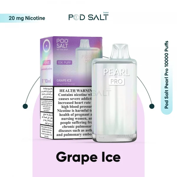 Buy Pod Salt Pearl Pro 10000 Puffs Grape Ice