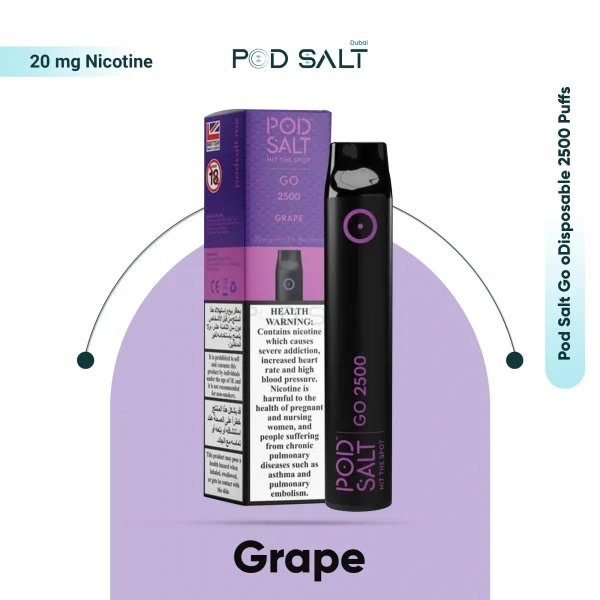 Pod Salt Go Disposable 2500 PUFFS Grape Flavor