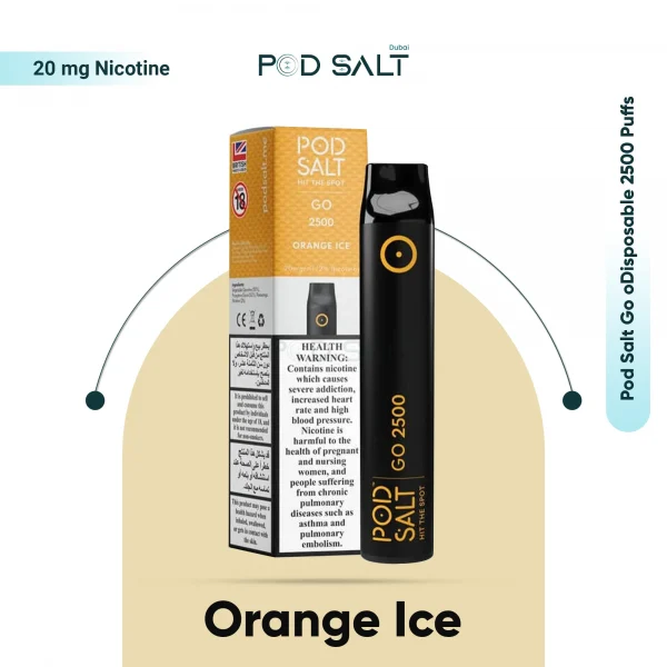 Pod Salt Go Disposable 2500 PUFFS Orange Ice