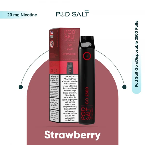 Pod Salt Go Disposable 2500 PUFFS Strawberry Flavor