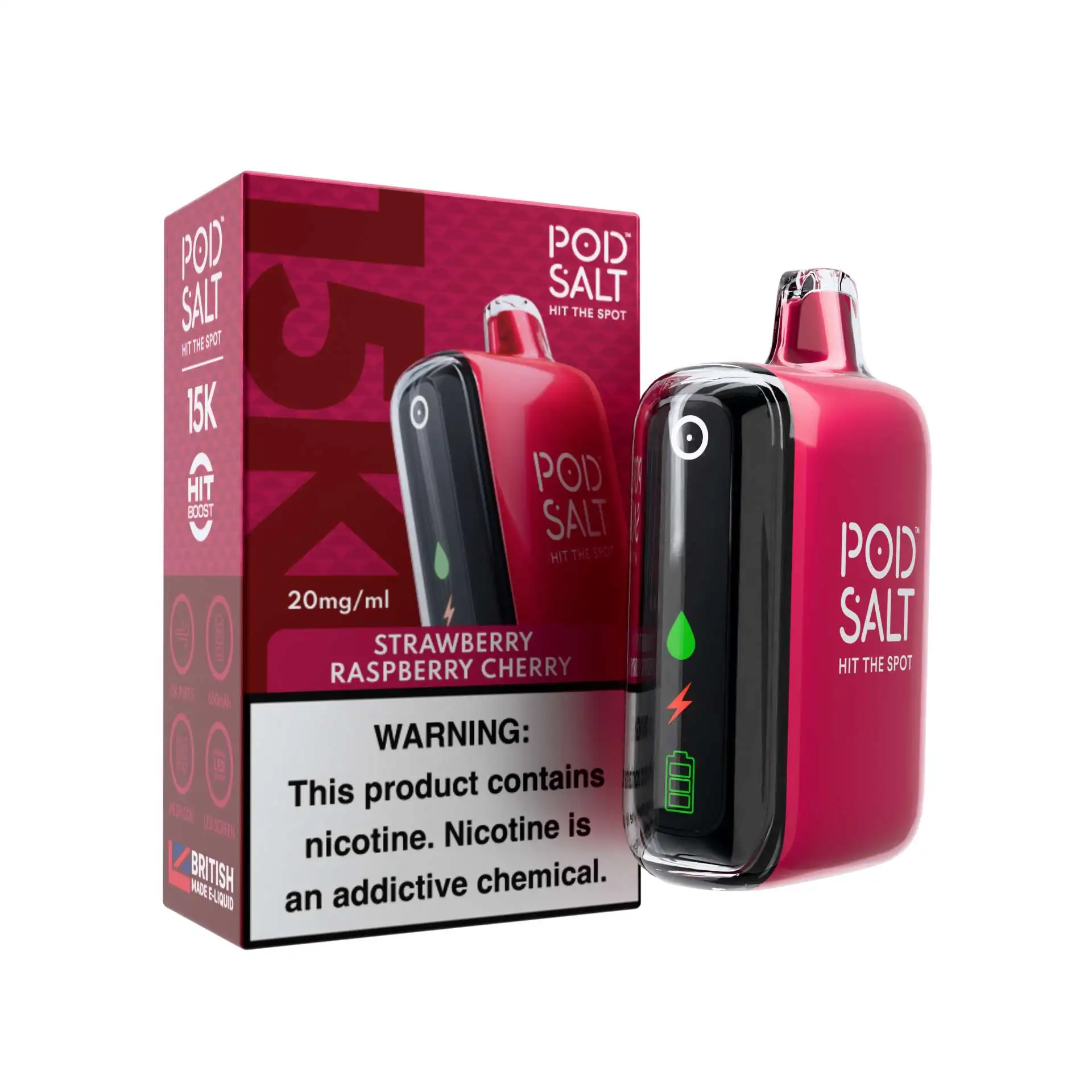 Pod Salt 15000 Puffs Strawberry Raspberry Cherry disposable vape