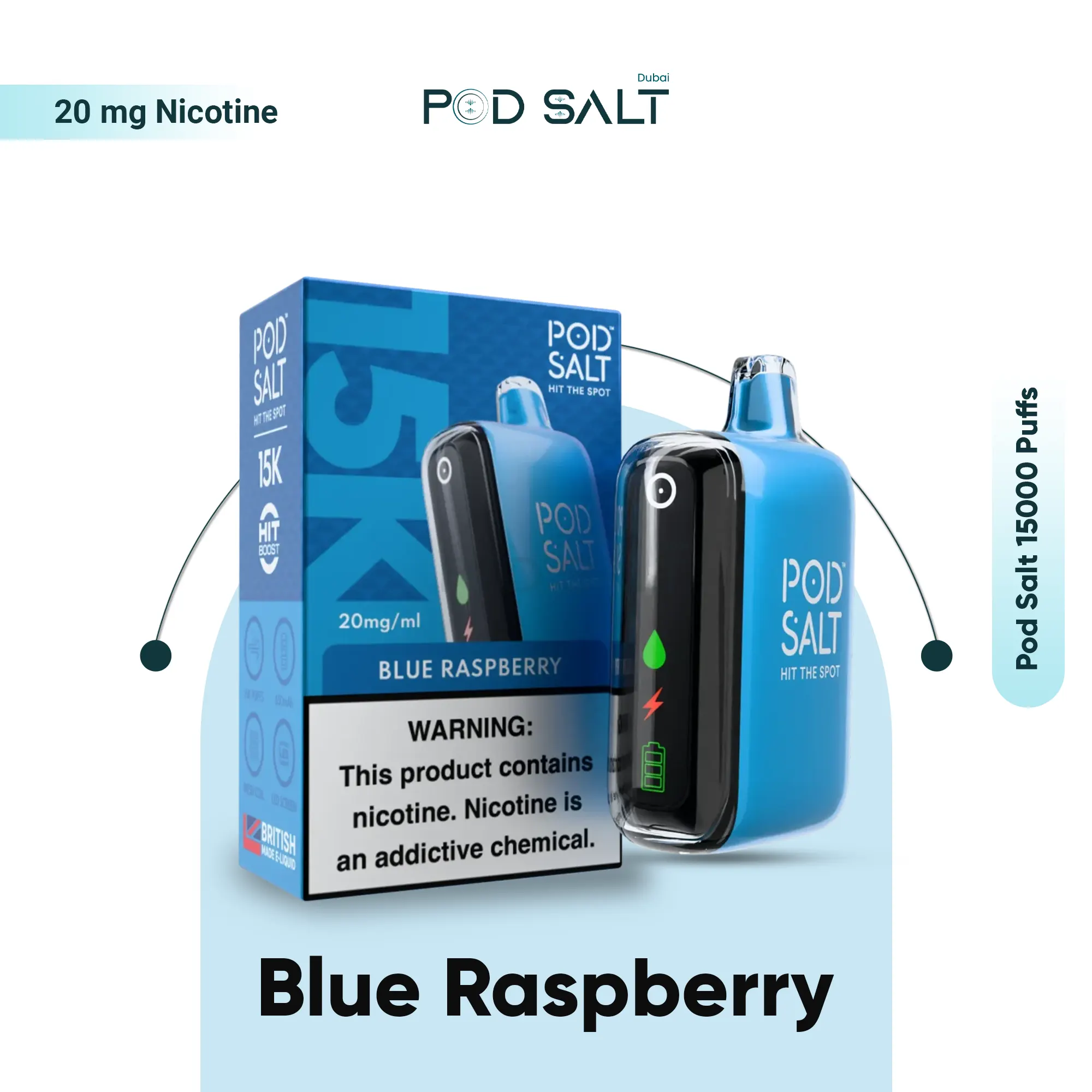 Pod Salt 15000 Puffs Blue Raspberry disposable vape