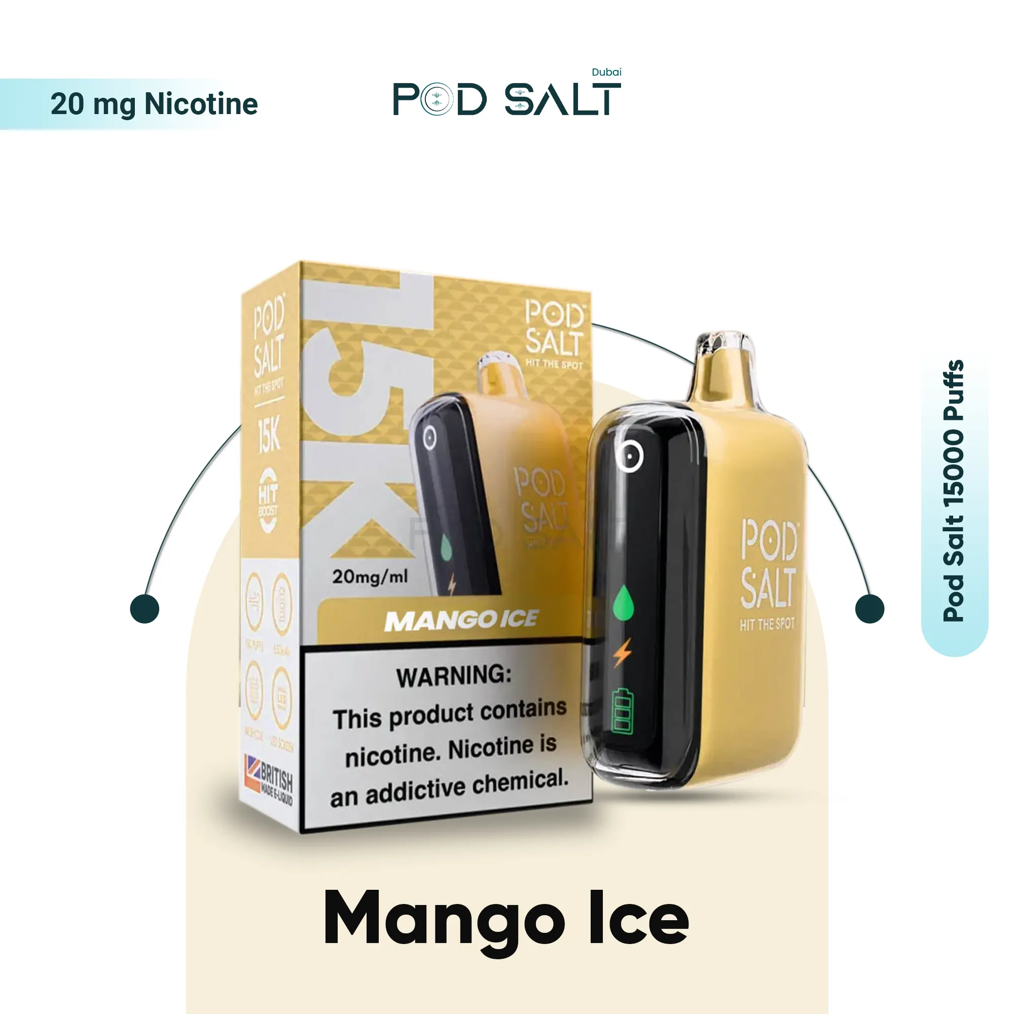 Pod Salt 15000 Puffs Mango Ice disposable vape