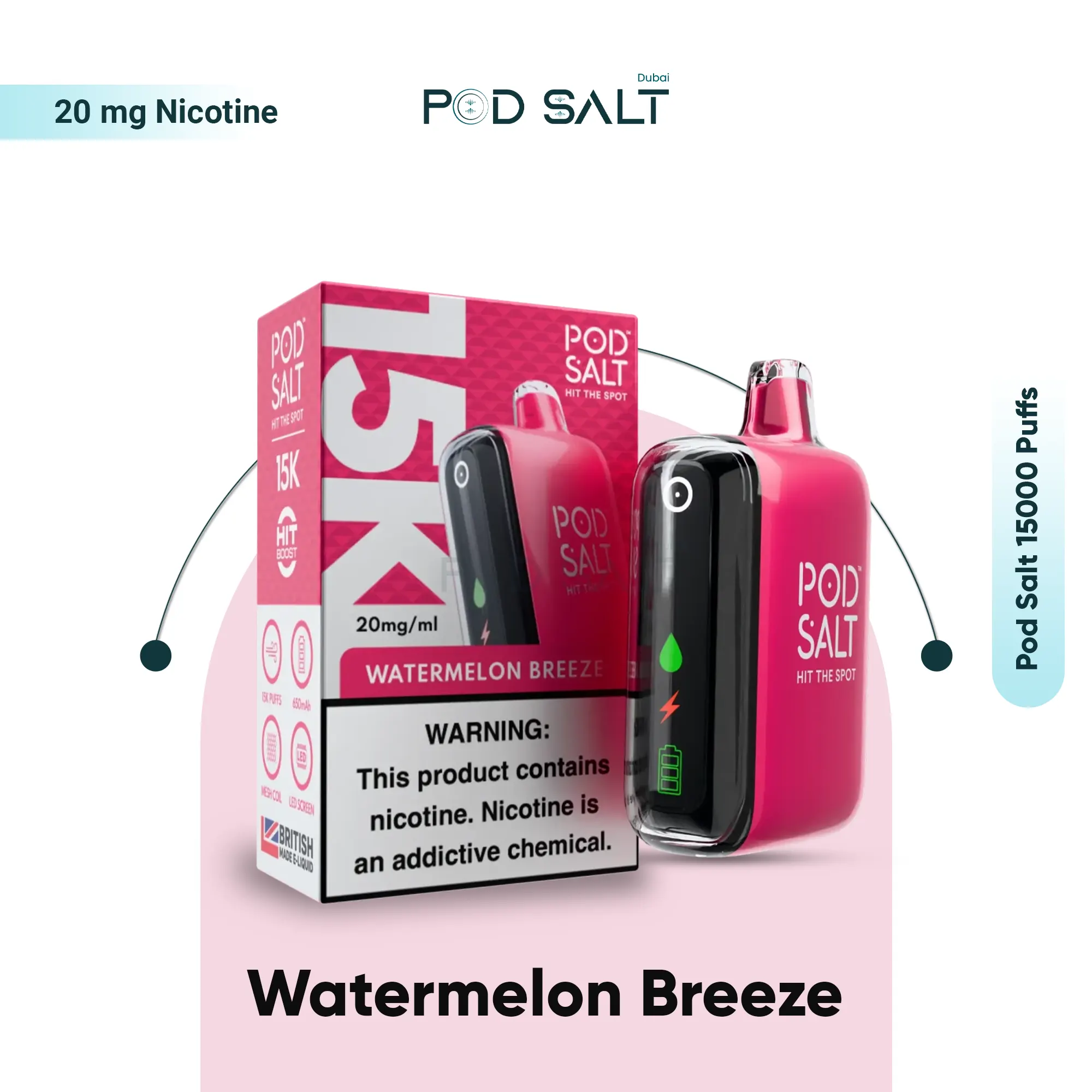 Pod Salt 15000 Puffs Watermelon Breeze disposable vape